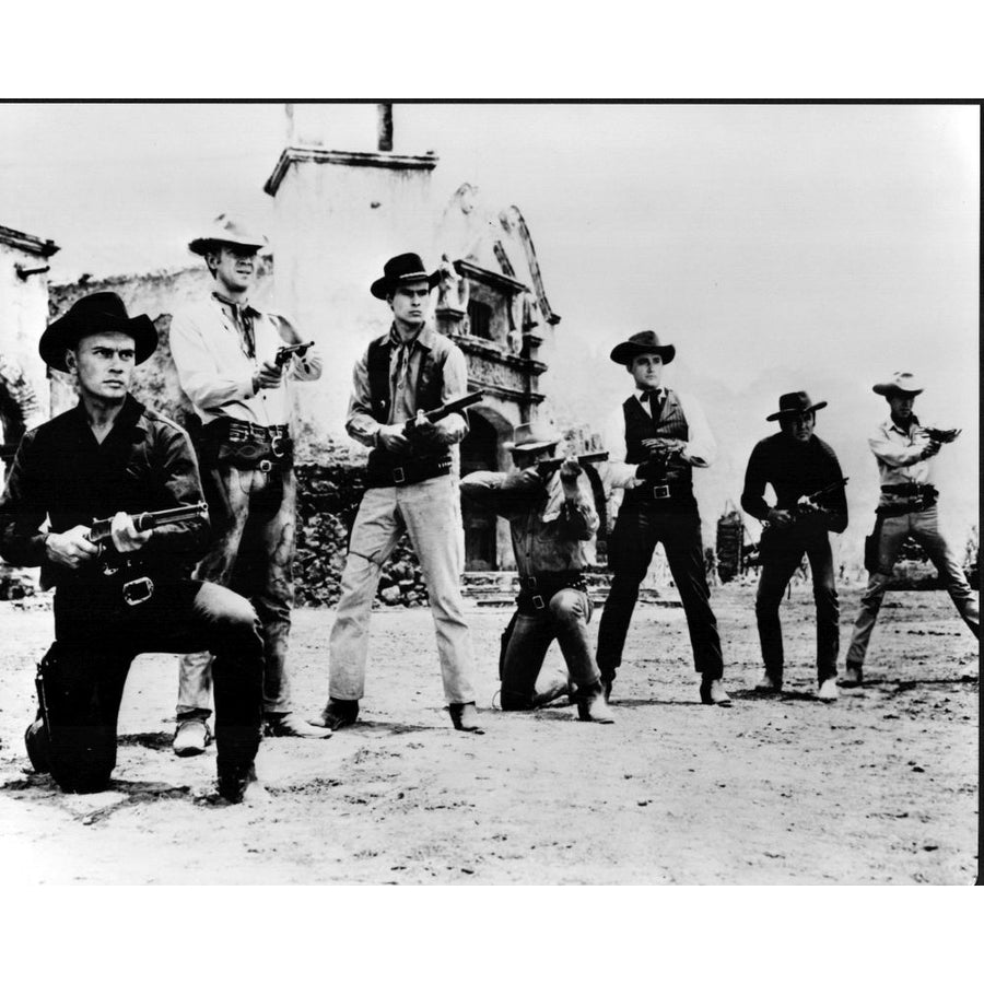 Charles Bronson James Coburn Steve Mcqueen Yul Brynner Robert Vaughn Horst Buchholz And Brad Dexter In The Magnificent Image 1