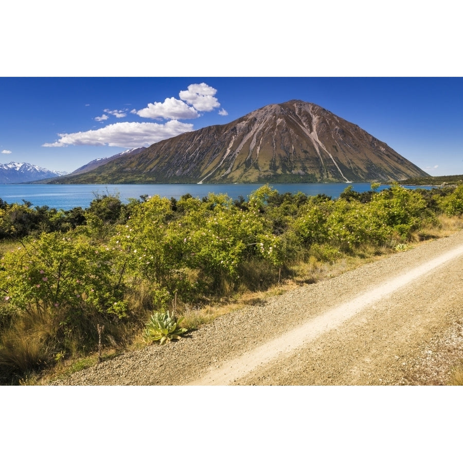 Alps to Ocean Cycle Trail at Lake Ohau Southern Alps Canterbury South Island Zealand Poster Print by Russ Bishop Image 1