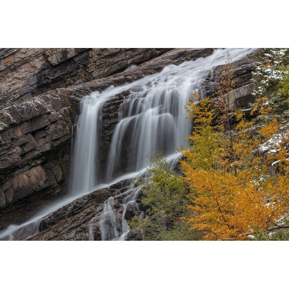 Cameron Falls in autumn in Waterton Lakes National Park Alberta Canada Poster Print by Chuck Haney Image 1