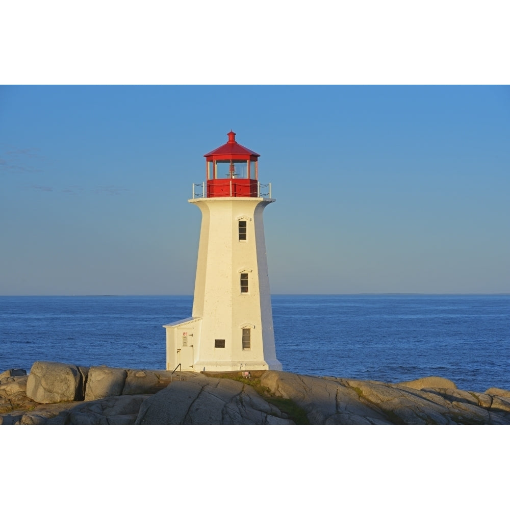 Canada Nova Scotia. Peggys Cove Lighthouse at dawn. Poster Print by Jaynes Gallery Image 1