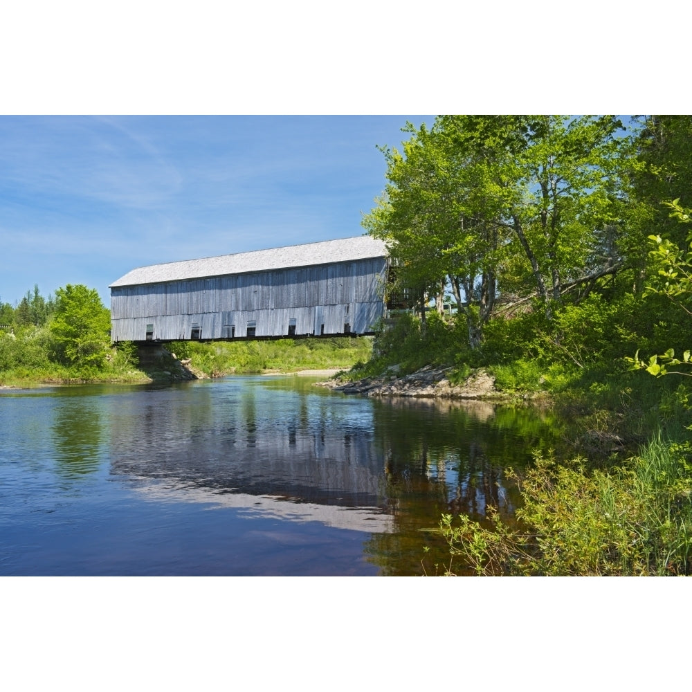 Canada Brunswick St. Martins. Covered Bridge over stream. Poster Print by Jaynes Gallery Image 1