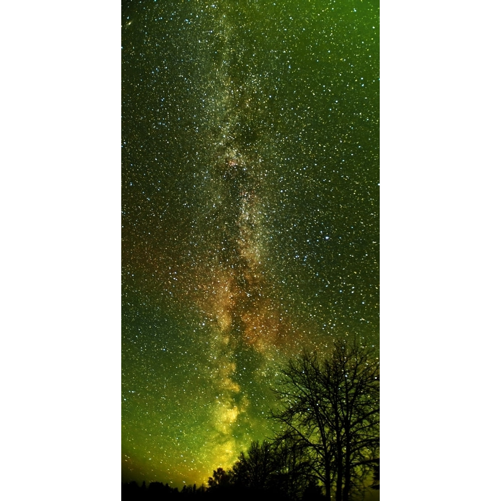 Canada Ontario Longlac. Milky Way and aurora borealis. Poster Print by Jaynes Gallery Image 1