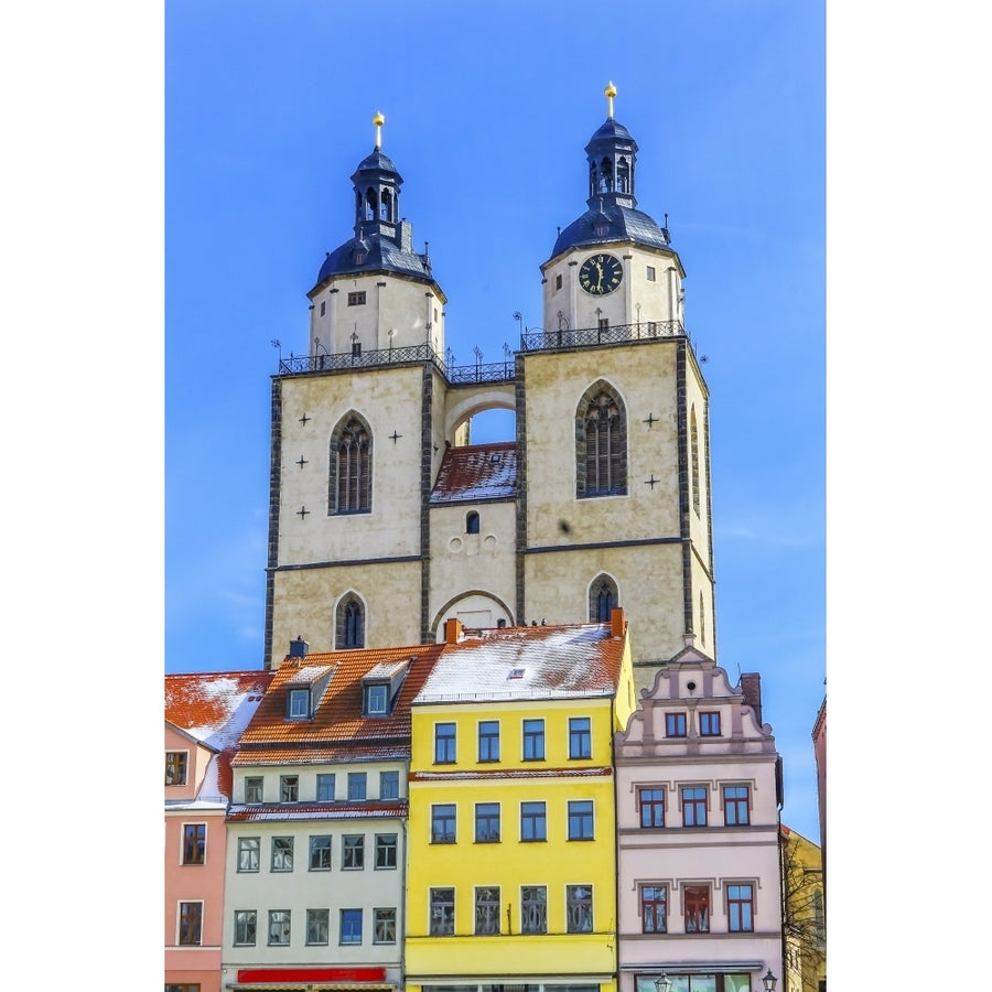 Colorful Market Square Saint Marys City Church Stadtkirche Wittenberg Germany Poster Print by William Perry Image 1