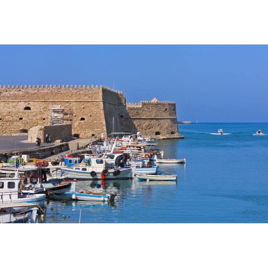 Castello a Mare in the harbor of Heraklion Crete Island Greece Poster Print by Keren Su Image 1