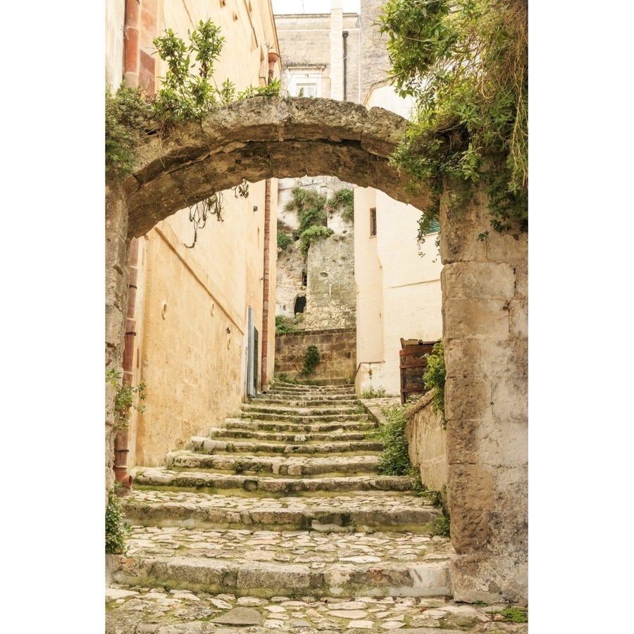 Southern Italy Basilicata Province of Matera. Arched pathways. Poster Print by Emily Wilson Image 1