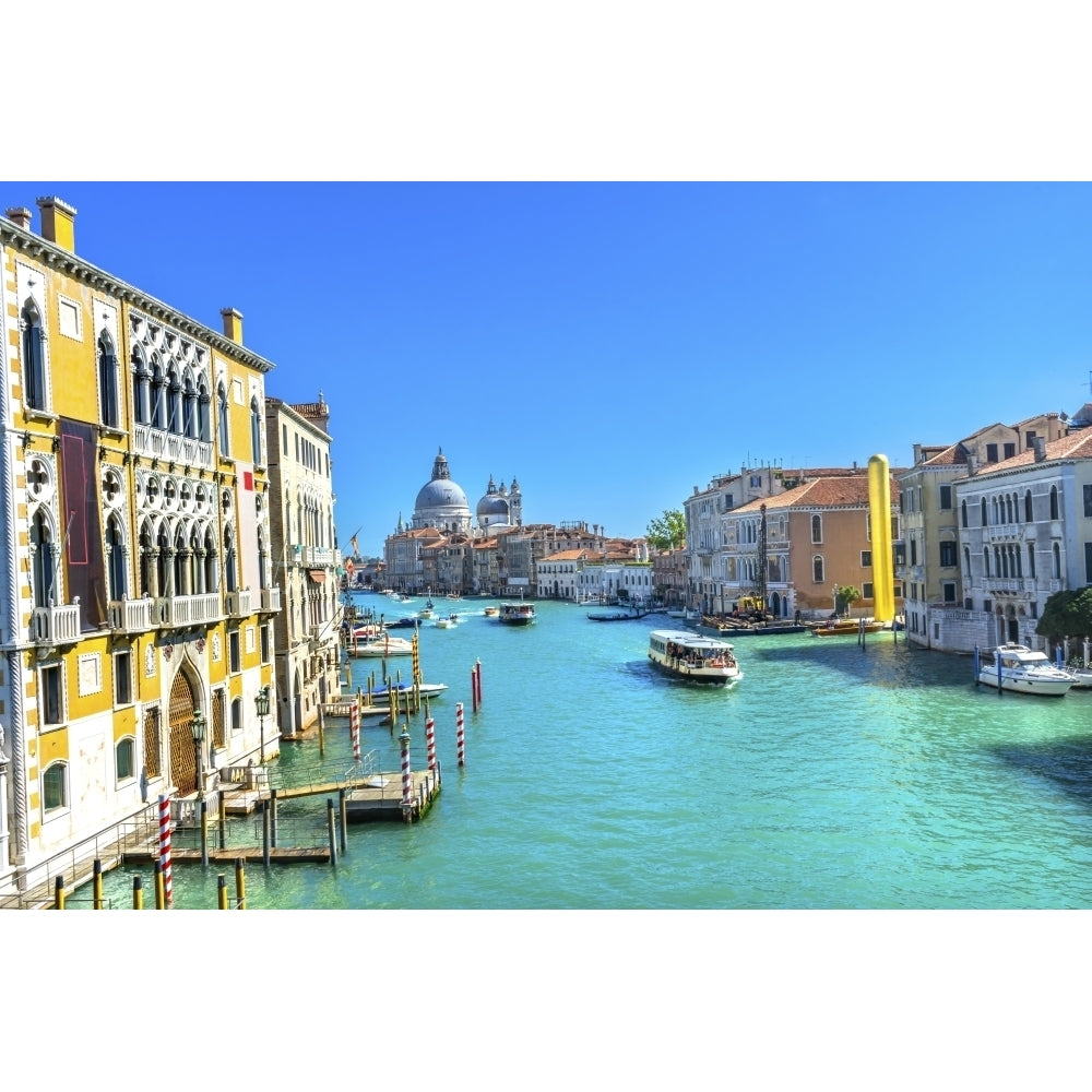 Grand Canal Santa Maria della Salute Church from Ponte Academia Bridge Venice Italy Poster Print by William Perry Image 1