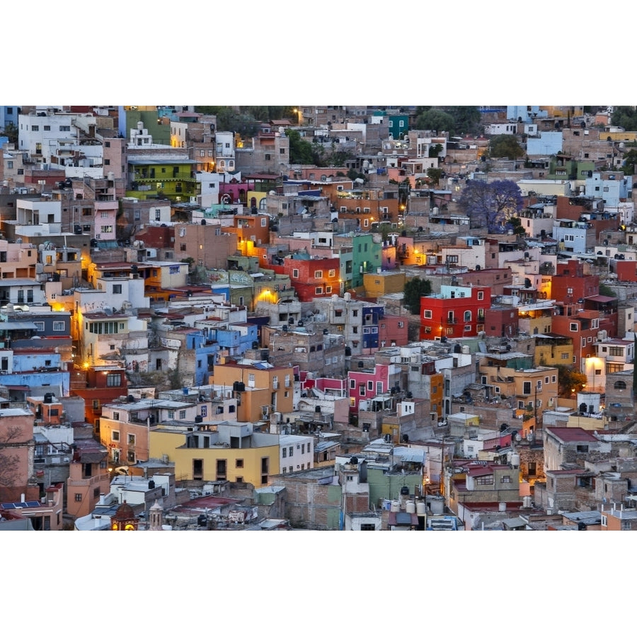 Guanajuato in Central Mexico. City overview in evening light with colorful buildings Poster Print by Darrell Gulin Image 1