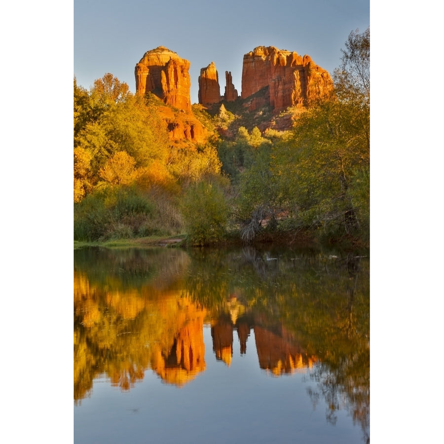 Sedona and the Red Rock Crossing with river reflecting the red rock Poster Print by Darrell Gulin Image 1