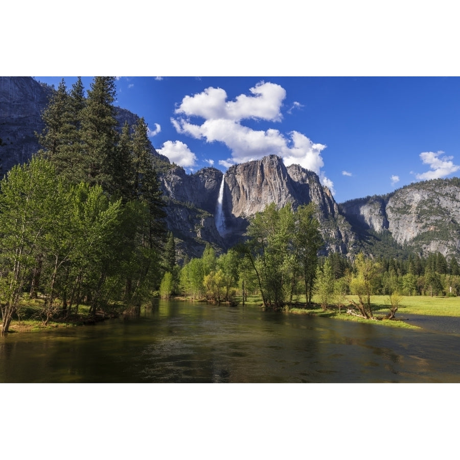 Yosemite Falls above the Merced River Yosemite National Park California USA Poster Print by Russ Bishop Image 1