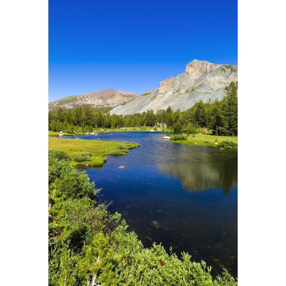 Alpine tarn in Dana Meadows under Mount Dana Tuolumne Meadows Yosemite National Park California Poster Print by Russ Image 1