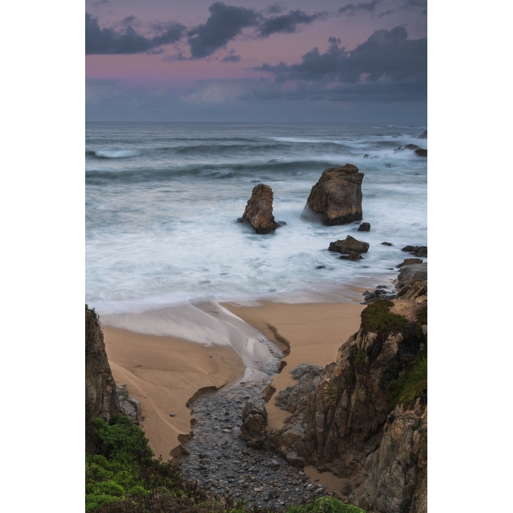 Rolling waves of the Pacific Ocean onto Garrapata Beach in Big Sur California Poster Print by Sheila Haddad Image 1