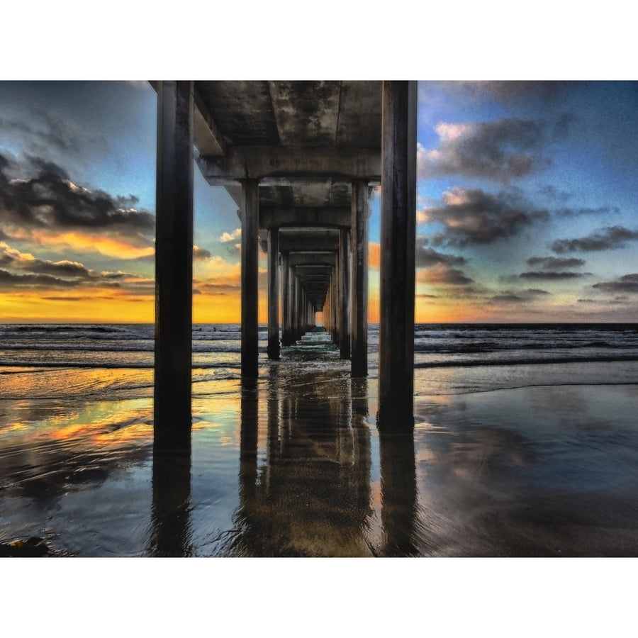 USA California San Diego La Jolla. Long pier at Scripps Institution of Oceanography Poster Print by Terry Eggers Image 1