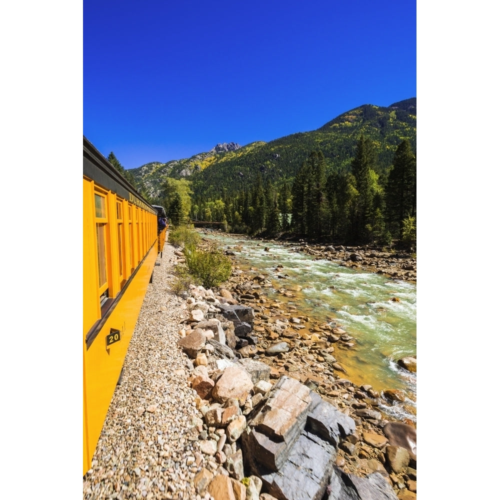 Durango and Silverton Narrow Gauge Railroad on the Animas River San Juan National Forest Colorado Poster Print by Russ Image 1