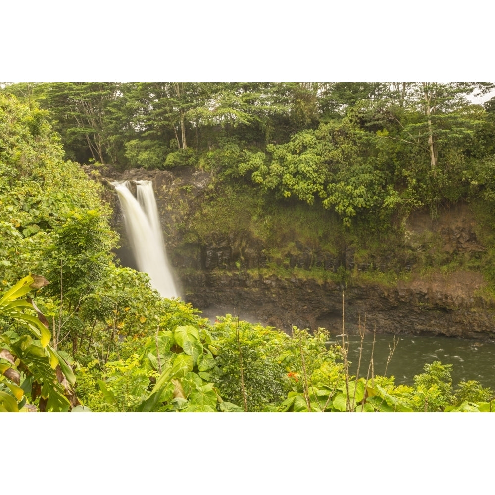 USA Hawaii Rainbow Falls. Waterfall and tropical landscape. Poster Print by Jaynes Gallery Image 1