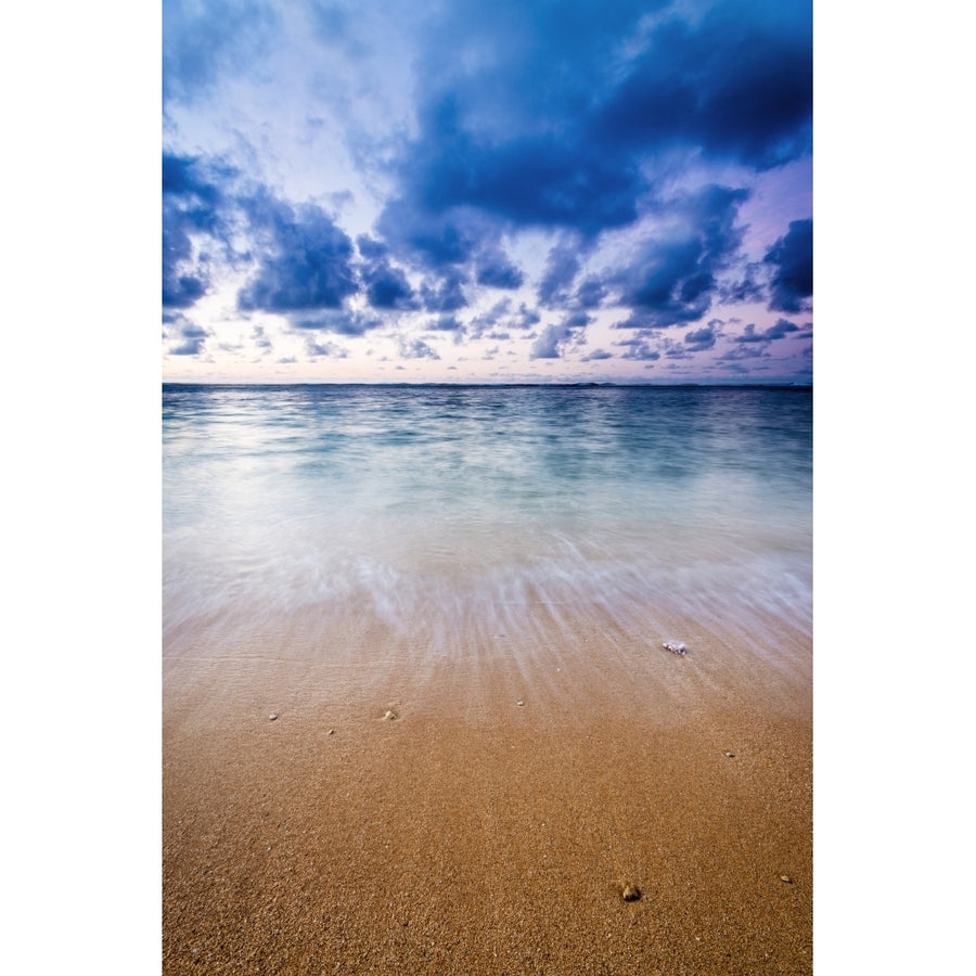 Evening light over the Pacific from Tunnels Beach Kauai Hawaii USA. Poster Print by Russ Bishop Image 1