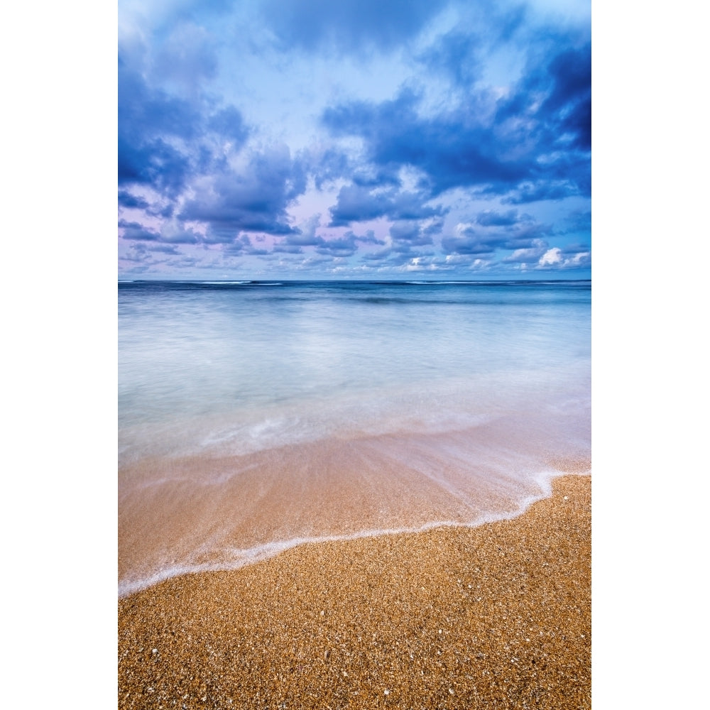 Evening light over the Pacific from Tunnels Beach Kauai Hawaii USA. Poster Print by Russ Bishop Image 1