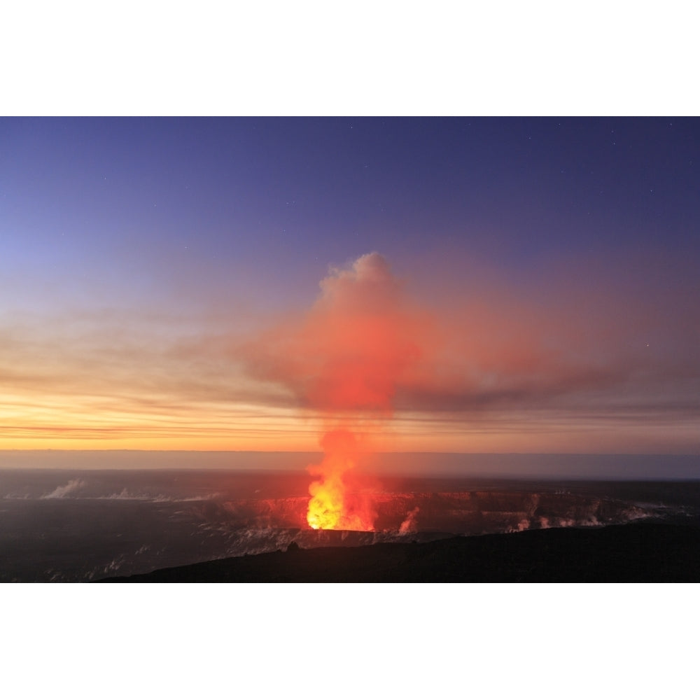 Kilauea Overlook viewing one of the worlds most active volcanoes Hawaii Volcanoes NP Big Island Poster Print by Stuart Image 1