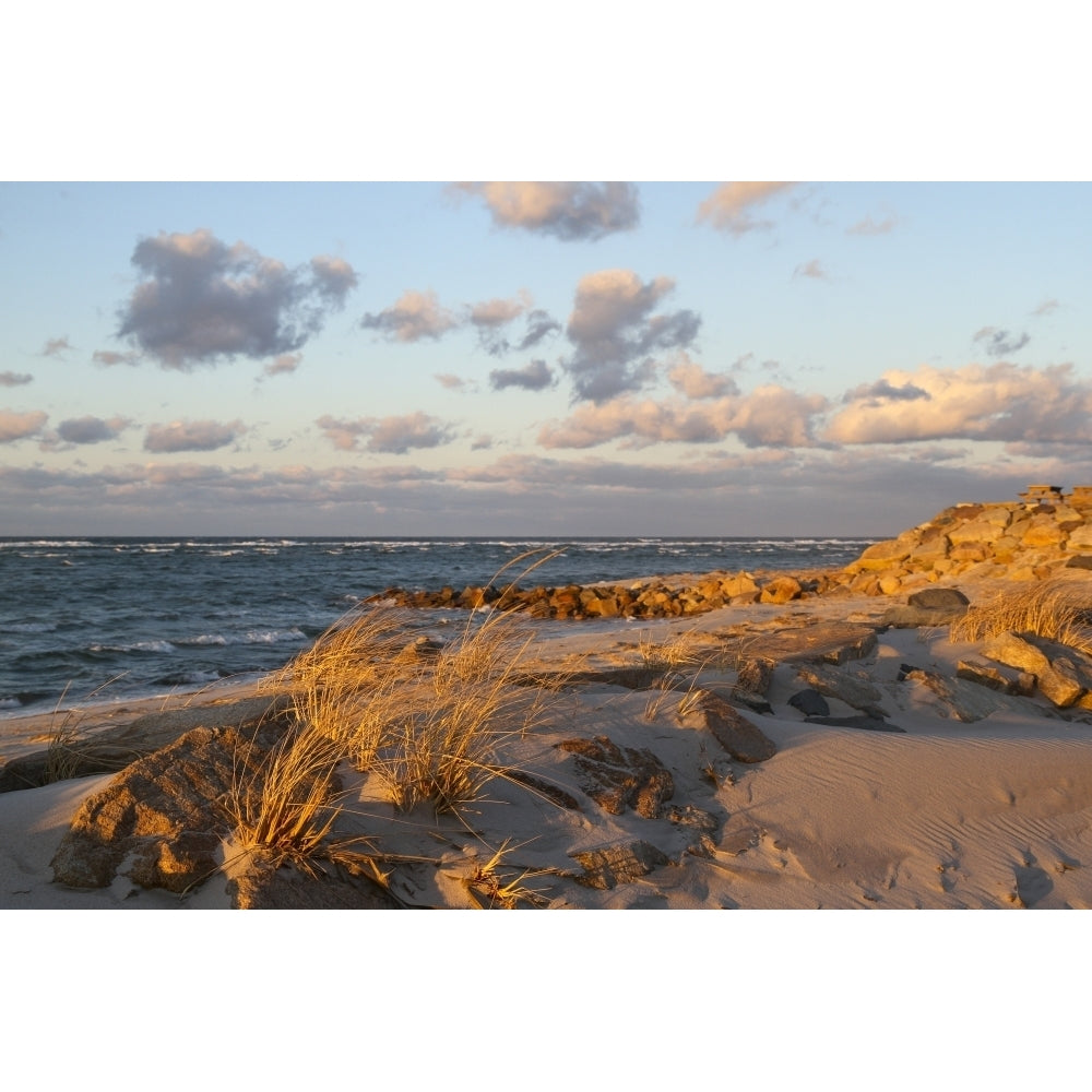 Winter sunset on Chapin Beach Dennis Cape Cod Massachusetts USA. Poster Print by Susan Pease Image 1