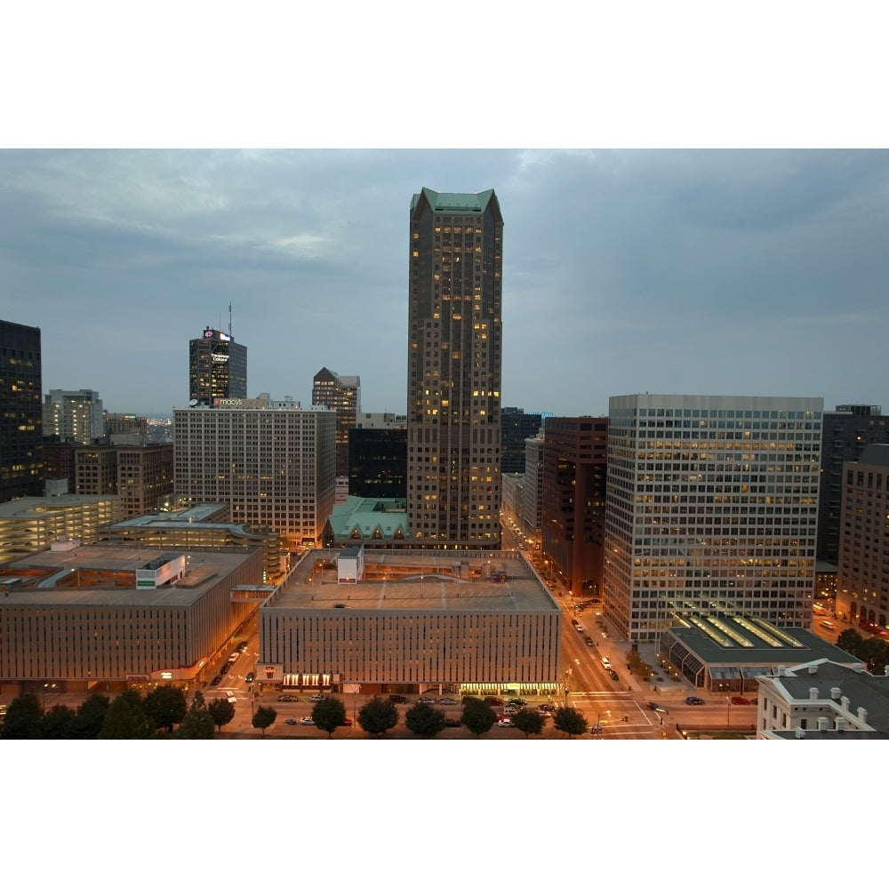 Downtown St. Louis at night from rooftop Poster Print by Gayle Harper Image 1