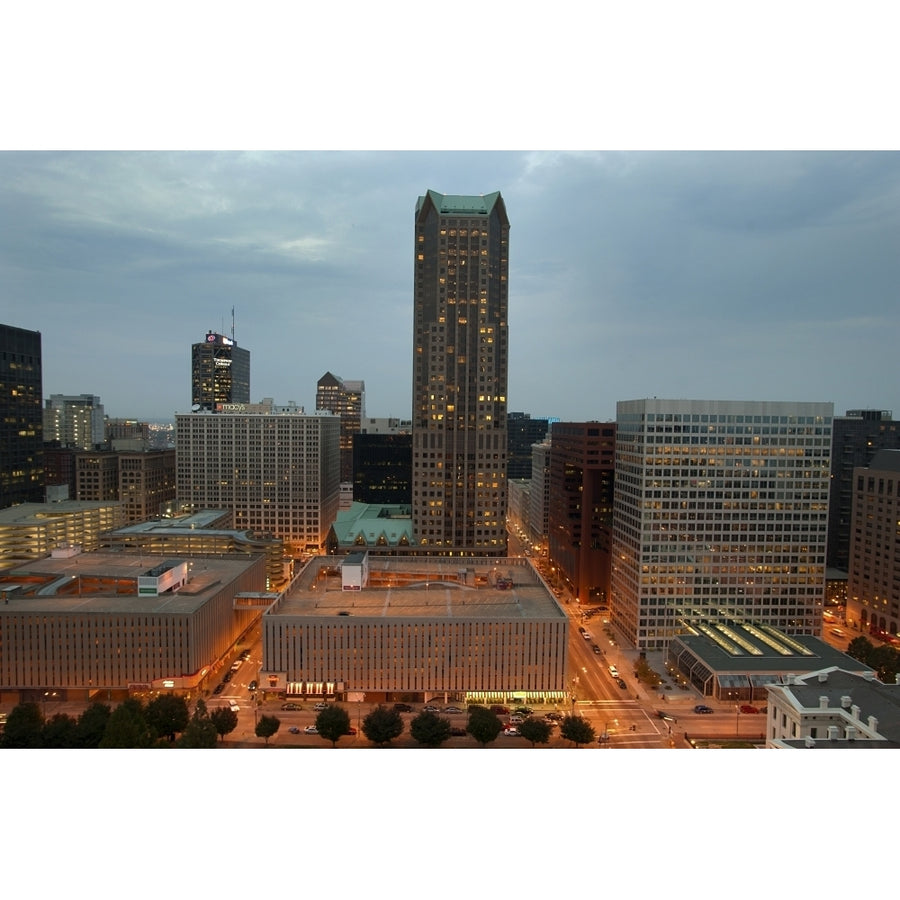 Downtown St. Louis at night from rooftop Poster Print by Gayle Harper Image 1