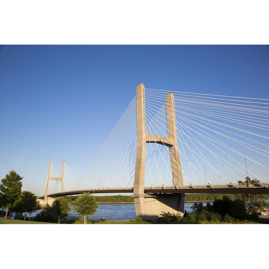 Bill Emerson Memorial Bridge over Mississippi River Cape Girardeau Missouri. Poster Print by Richard and Susan Day Image 1