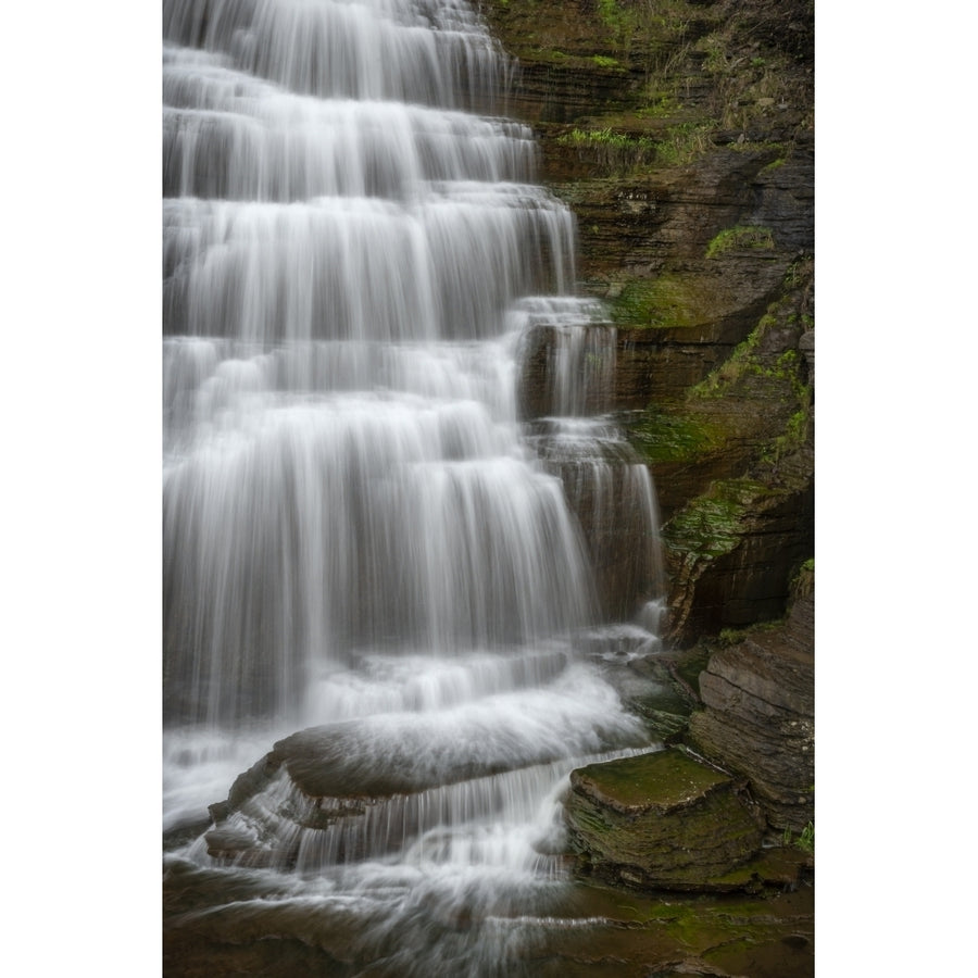 USA York Watkins Glen. Waterfall cascade over rock. Poster Print by Jaynes Gallery Image 1