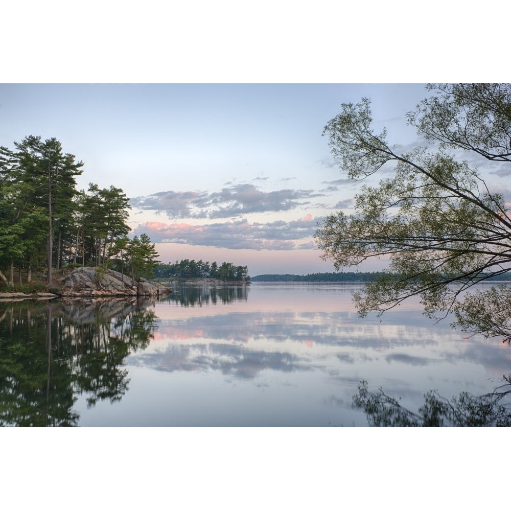 USA York State. Calm summer morning on the St. Lawrence River Thousand Islands. Poster Print by Chris Murray Image 1