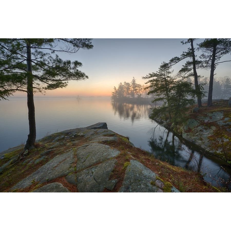 USA York State. April sunrise along the St. Lawrence River Thousand Islands. Poster Print by Chris Murray Image 1