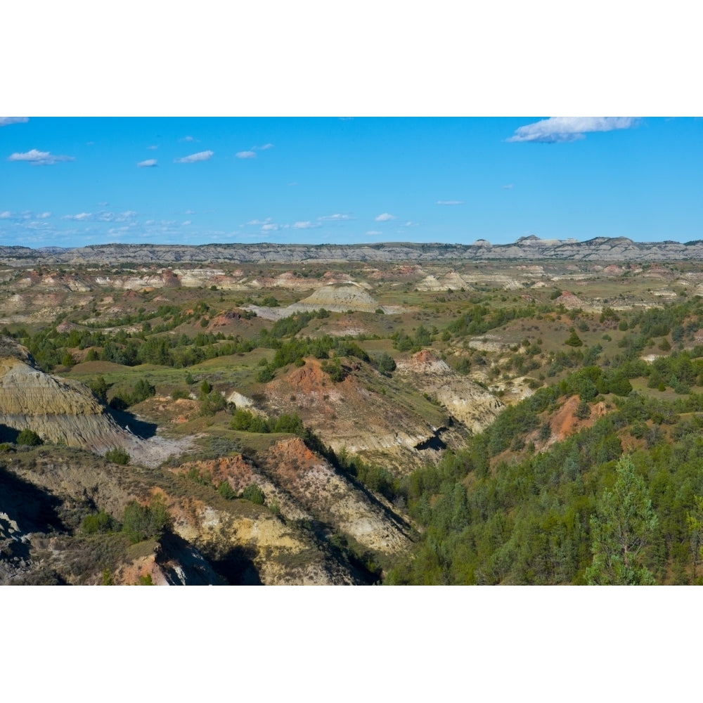 USA North Dakota Medora. Theodore Roosevelt National Park South Unit Badlands Overlook Poster Print by Bernard Friel Image 1