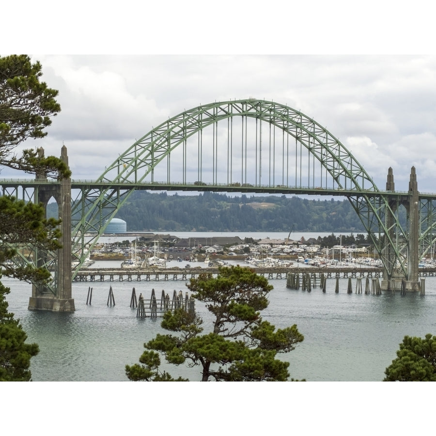 USA Oregon Newport. Yaquina Bay Bridge and landscape. Poster Print by Jaynes Gallery Image 1