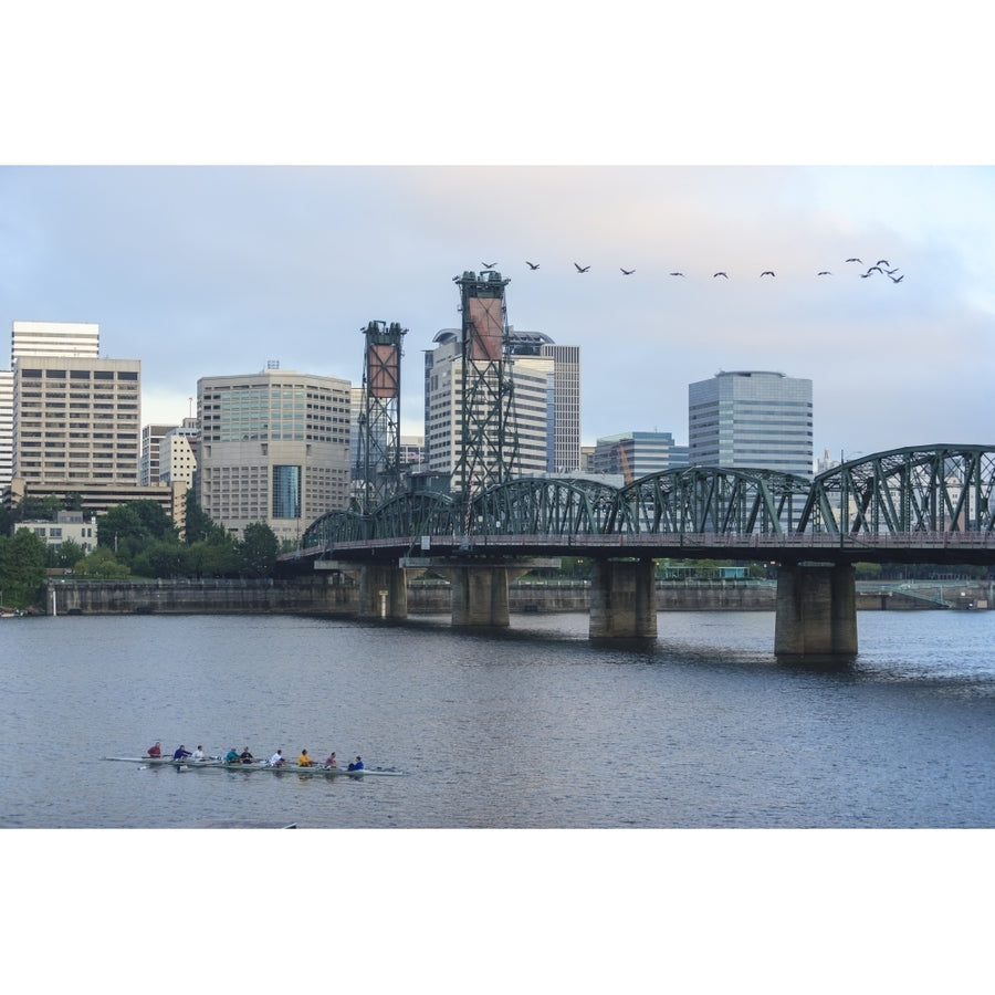 Hawthorne Bridge Willamette River southeast of downtown Portland Oregon USA. Poster Print by Stuart Westmorland Image 1