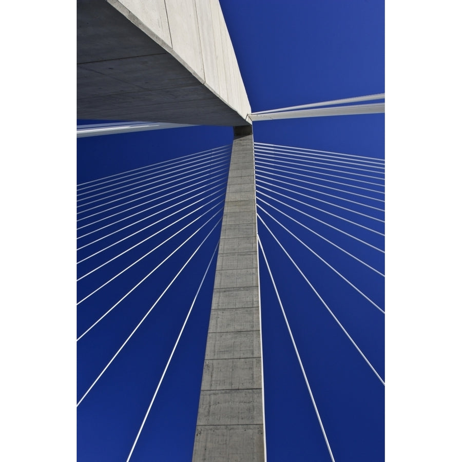 USA South Carolina Charleston. Looking up at Arthur Ravenel Jr. Bridge structure. Poster Print by Jaynes Gallery Image 1