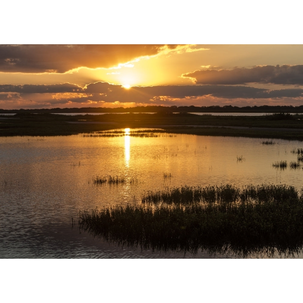 Welder Flats at sunrise San Antonio Bay Texas Poster Print by Maresa Pryor Image 1