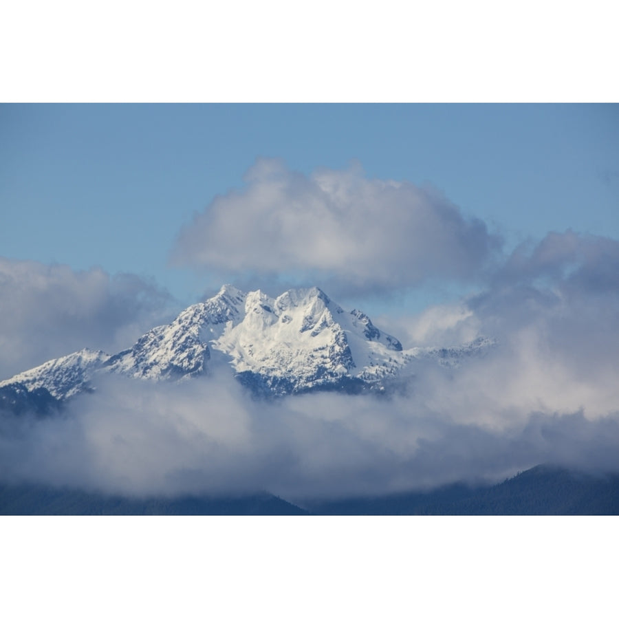 Hood Canal Washington State. Fresh snow and pastel clouds surround the Brothers Mountain Poster Print by Jolly Sienda Image 1