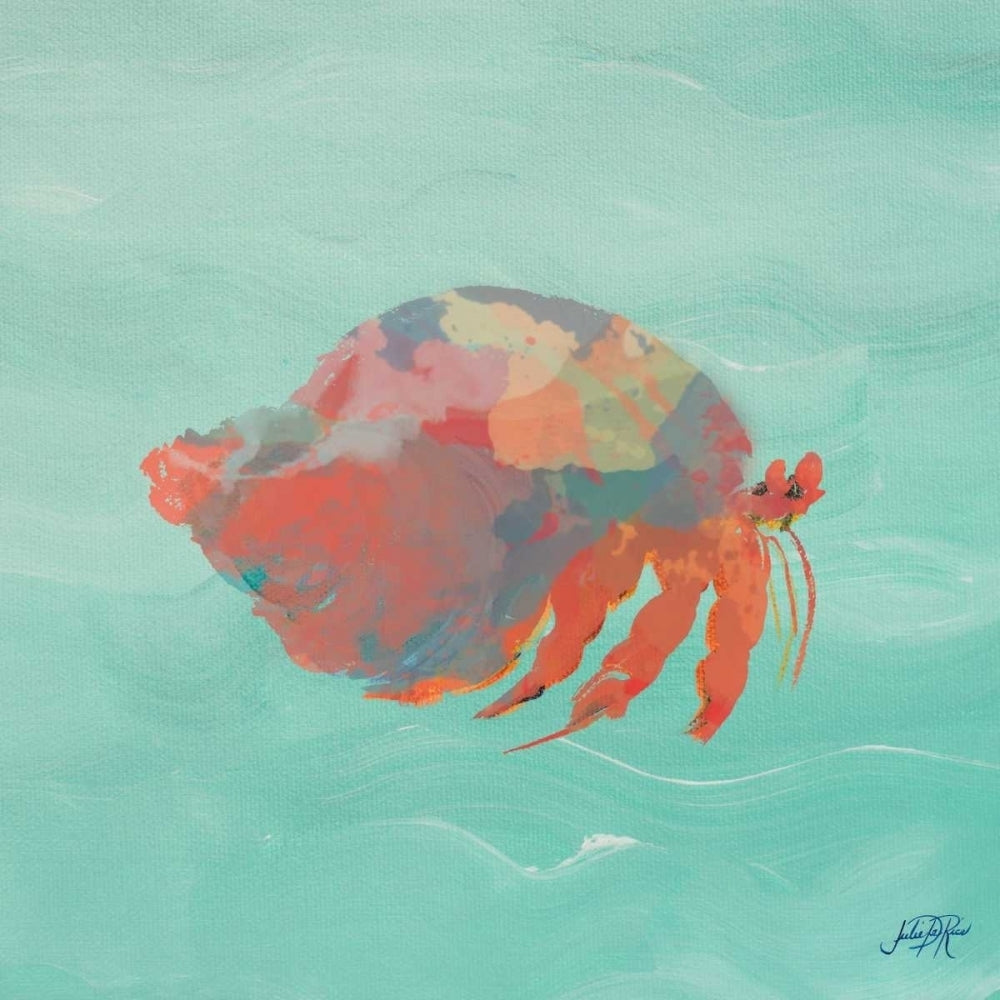 Sea Creatures on Teal II Poster Print by Julie DeRice Image 1