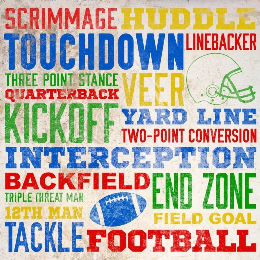 Colorful Football Typography Poster Print by SD Graphics Studio Image 1