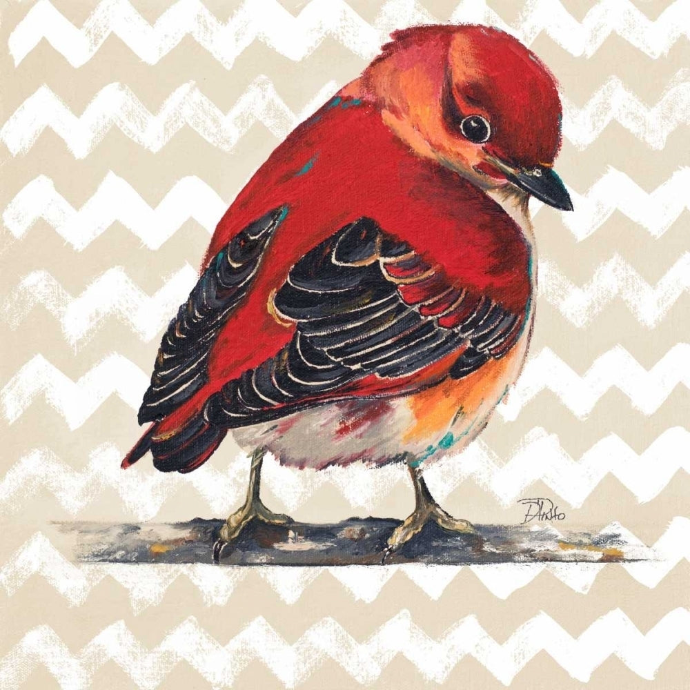 Chevron Baby Red Bird I Poster Print by Patricia Pinto Image 1