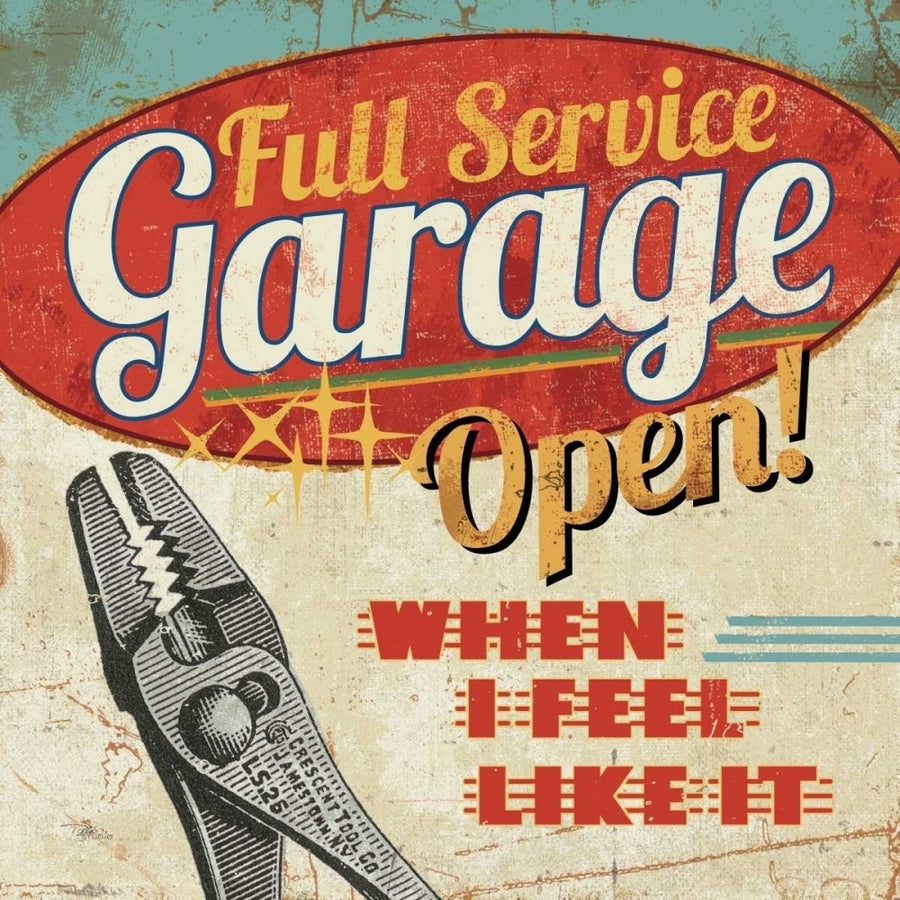 Mancave I - Full Service Garage Poster Print by Pela Studio Image 1