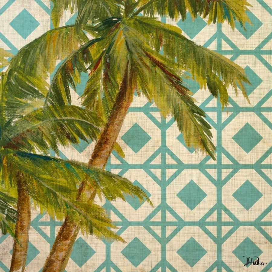 Beach Palm Turquoise Pattern I Poster Print by Patricia Pinto Image 1