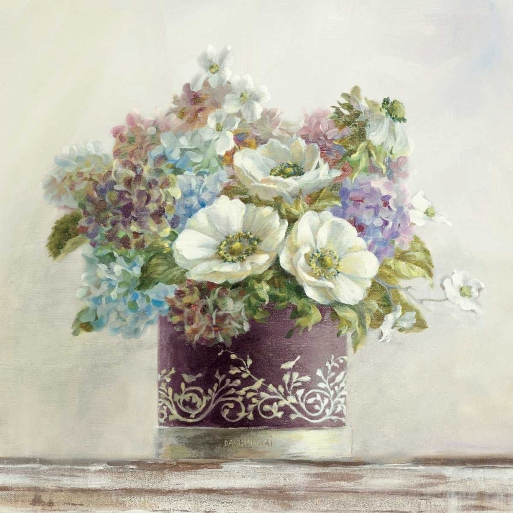 Anemones in Aubergine Hatbox Poster Print by Danhui Nai Image 1