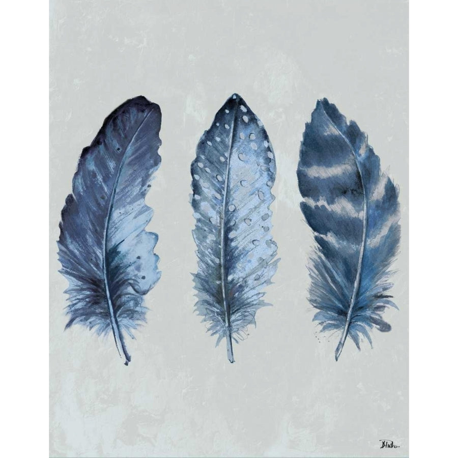 Indigo Blue Feathers I Poster Print by Patricia Pinto Image 1