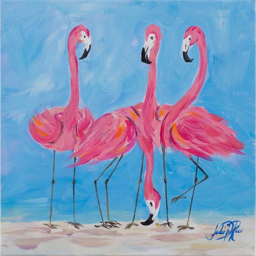 Fancy Flamingos II Poster Print by Julie DeRice Image 1