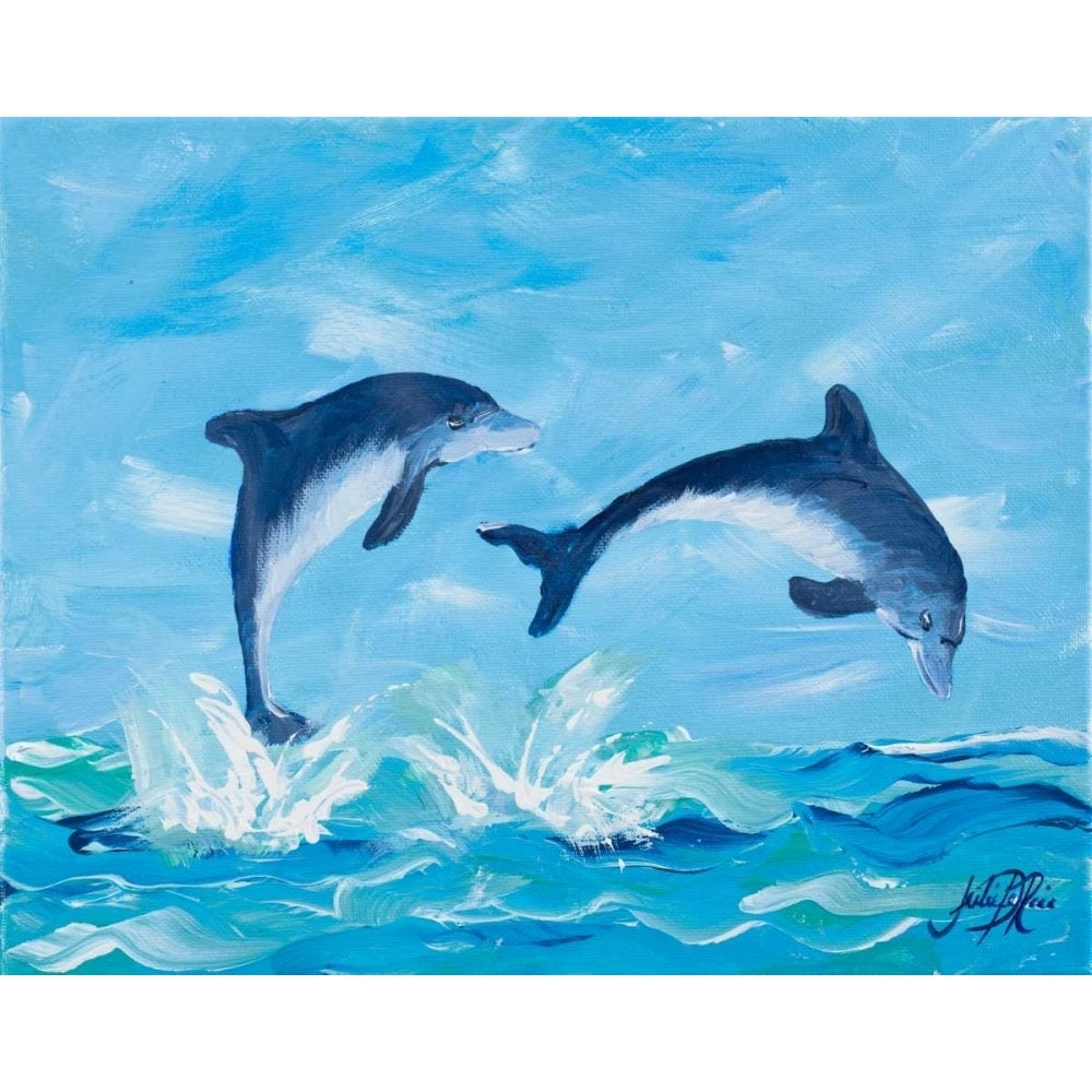 Soaring Dolphins II Poster Print by Julie DeRice Image 1