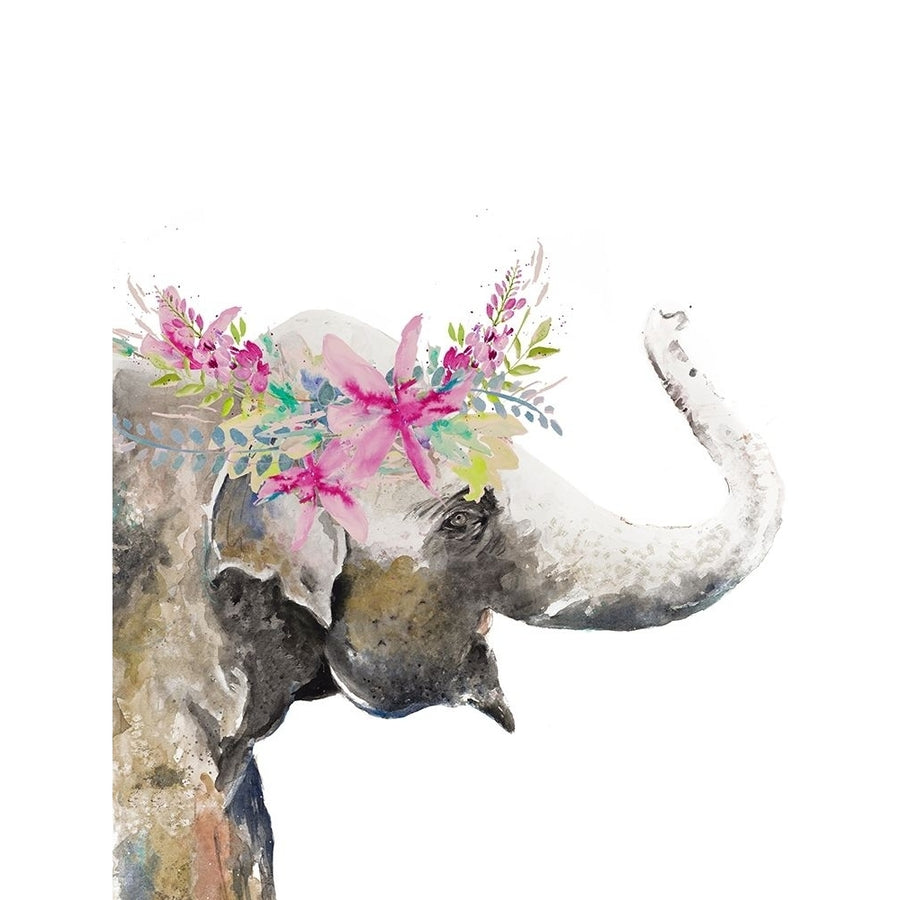 Water Elephant with Flower Crown Poster Print by Patricia Pinto 11990P Image 1