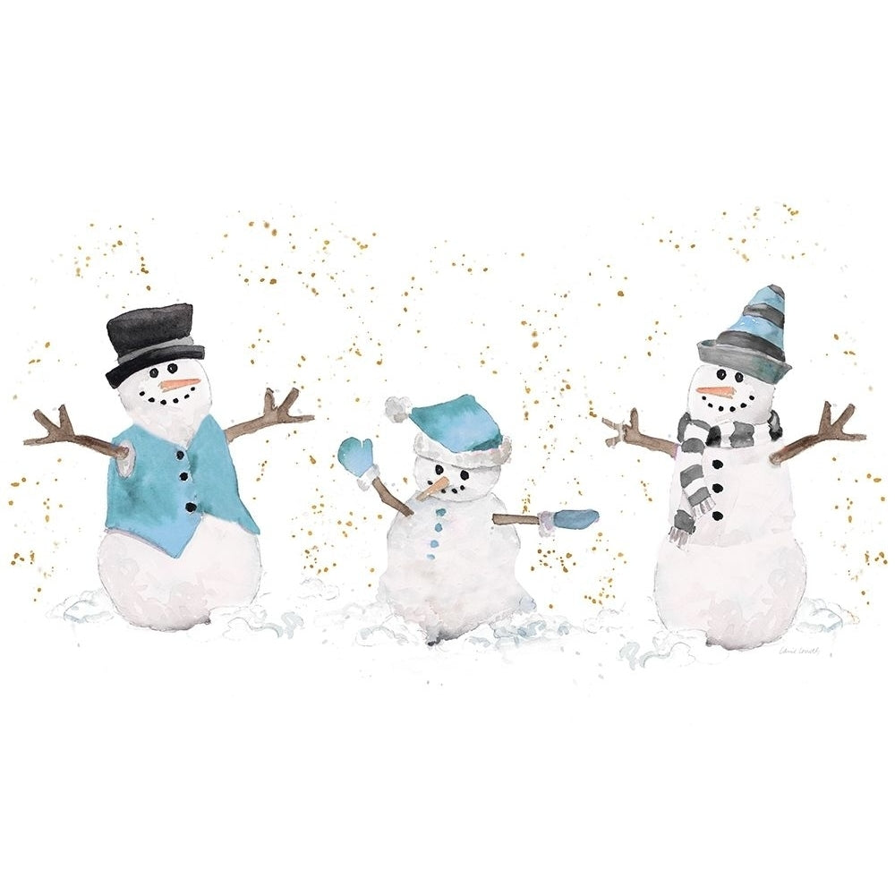 Blue Snowman Trio Poster Print by Lanie Loreth Image 1