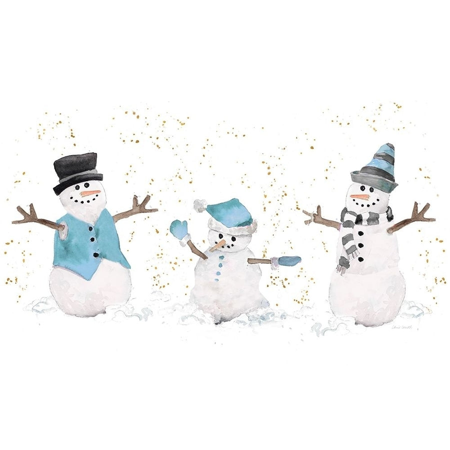 Blue Snowman Trio Poster Print by Lanie Loreth Image 1