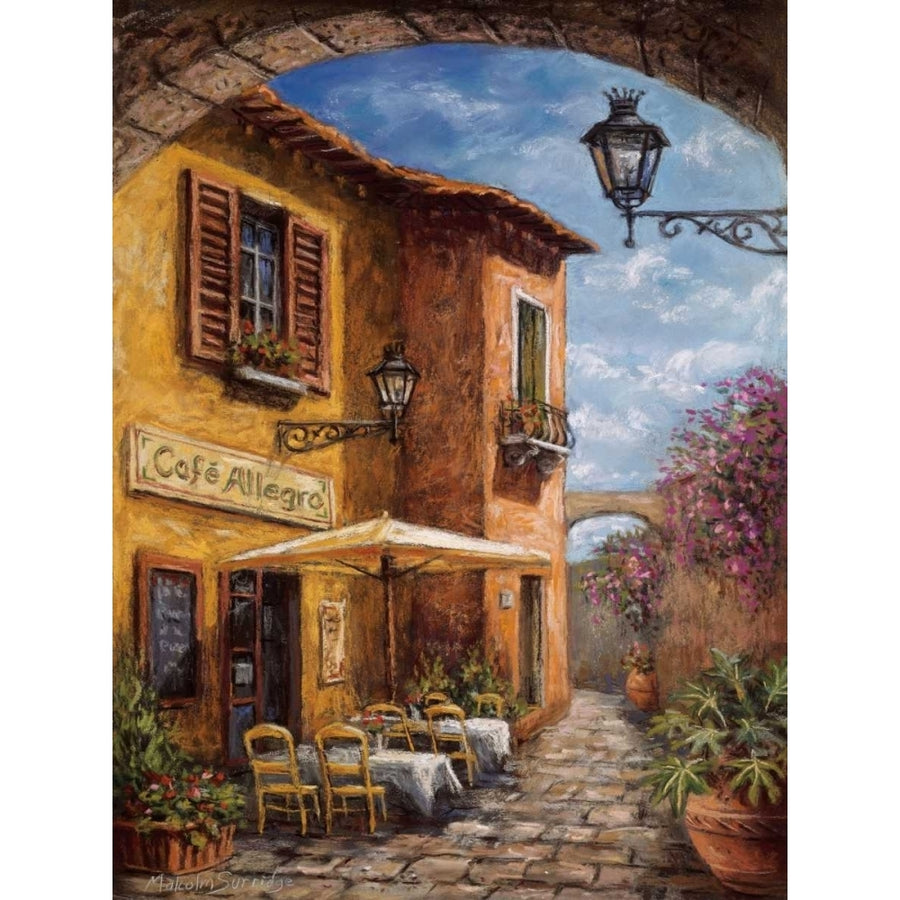 Courtyard Cafe Poster Print by Malcolm Surridge Image 1