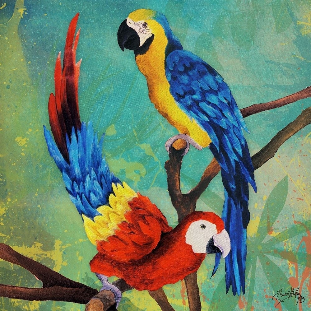 Tropical Birds in Love II Poster Print by Elizabeth Medley Image 1