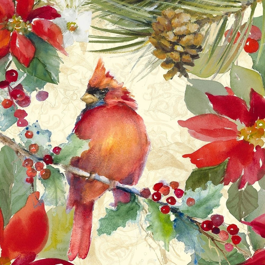 Cardinal and Pinecones II Poster Print by Lanie Loreth Image 1