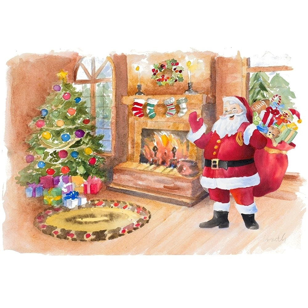 Santas Fireplace Poster Print by Lanie Loreth Image 1